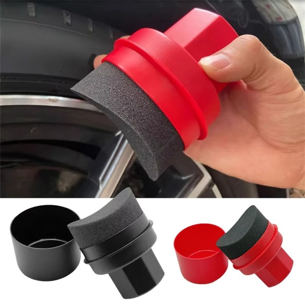 Wax Applicator Pad - ฟองน้ำขัดยางโค้งพร้อมฝาปิด ใช้ซ้ำได้ อุปกรณ์ทาแว็กซ์ยางรถยนต์ แผ่นทำความสะอาดรถยนต์